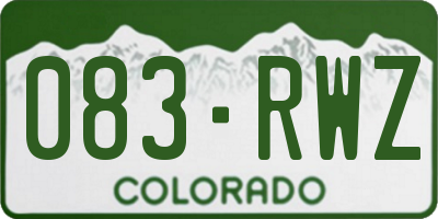 CO license plate 083RWZ