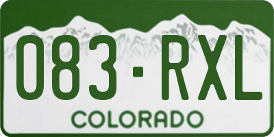 CO license plate 083RXL