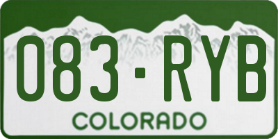 CO license plate 083RYB