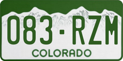 CO license plate 083RZM