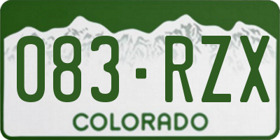 CO license plate 083RZX