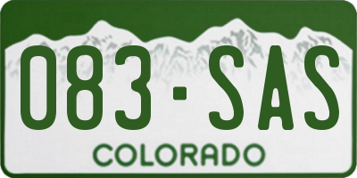 CO license plate 083SAS