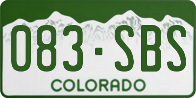 CO license plate 083SBS