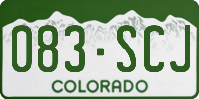 CO license plate 083SCJ