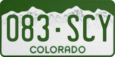 CO license plate 083SCY