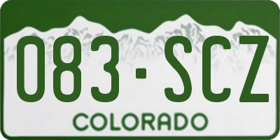 CO license plate 083SCZ