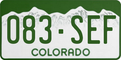 CO license plate 083SEF