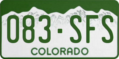 CO license plate 083SFS