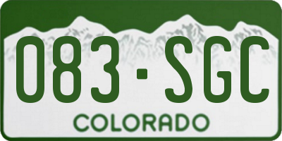 CO license plate 083SGC