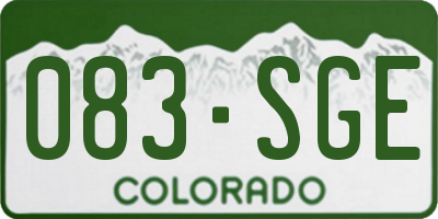 CO license plate 083SGE