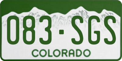 CO license plate 083SGS