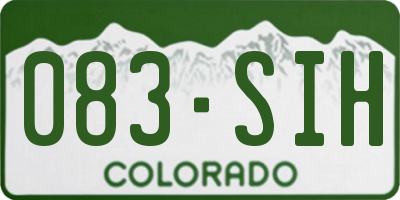 CO license plate 083SIH