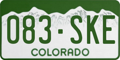 CO license plate 083SKE