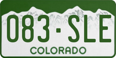 CO license plate 083SLE