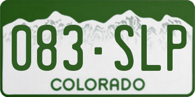 CO license plate 083SLP