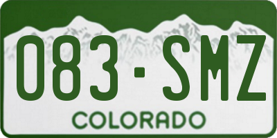 CO license plate 083SMZ