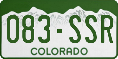 CO license plate 083SSR