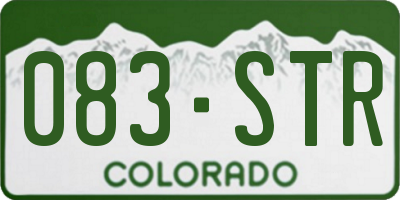 CO license plate 083STR