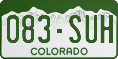 CO license plate 083SUH