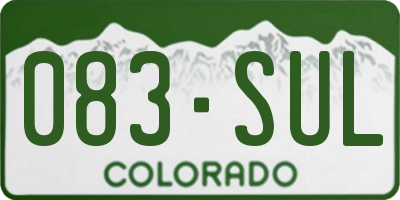 CO license plate 083SUL