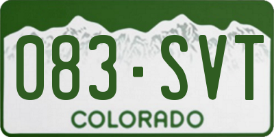 CO license plate 083SVT