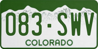 CO license plate 083SWV