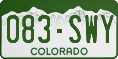 CO license plate 083SWY