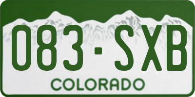 CO license plate 083SXB