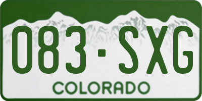 CO license plate 083SXG