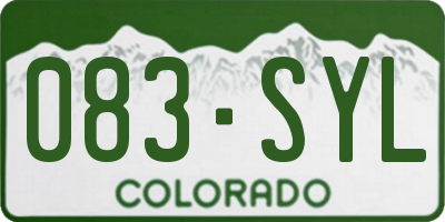 CO license plate 083SYL