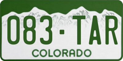 CO license plate 083TAR