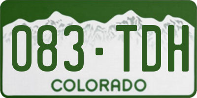 CO license plate 083TDH