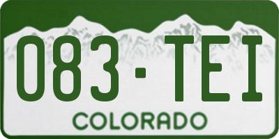 CO license plate 083TEI