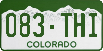 CO license plate 083THI