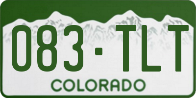 CO license plate 083TLT
