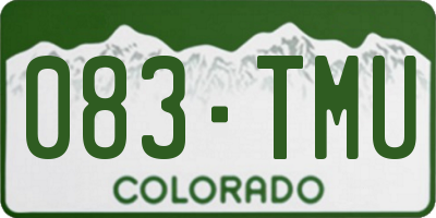 CO license plate 083TMU