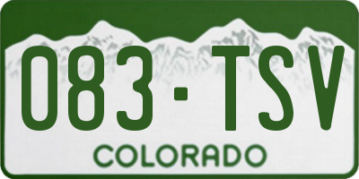 CO license plate 083TSV