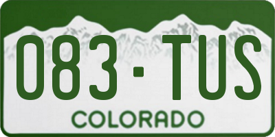 CO license plate 083TUS