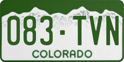 CO license plate 083TVN