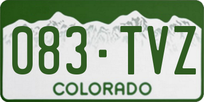 CO license plate 083TVZ