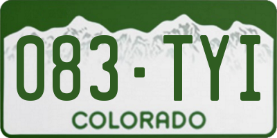CO license plate 083TYI