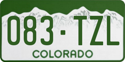 CO license plate 083TZL