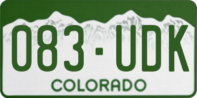 CO license plate 083UDK