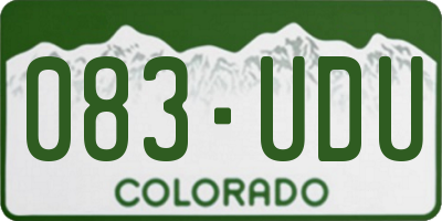 CO license plate 083UDU