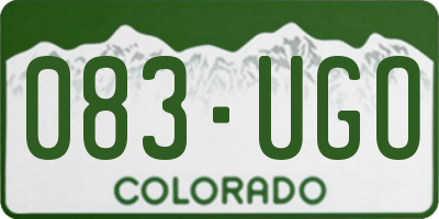 CO license plate 083UGO