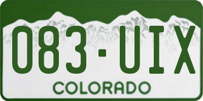 CO license plate 083UIX