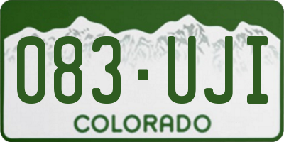 CO license plate 083UJI