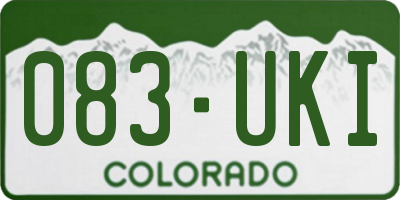 CO license plate 083UKI