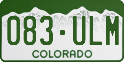 CO license plate 083ULM