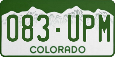 CO license plate 083UPM